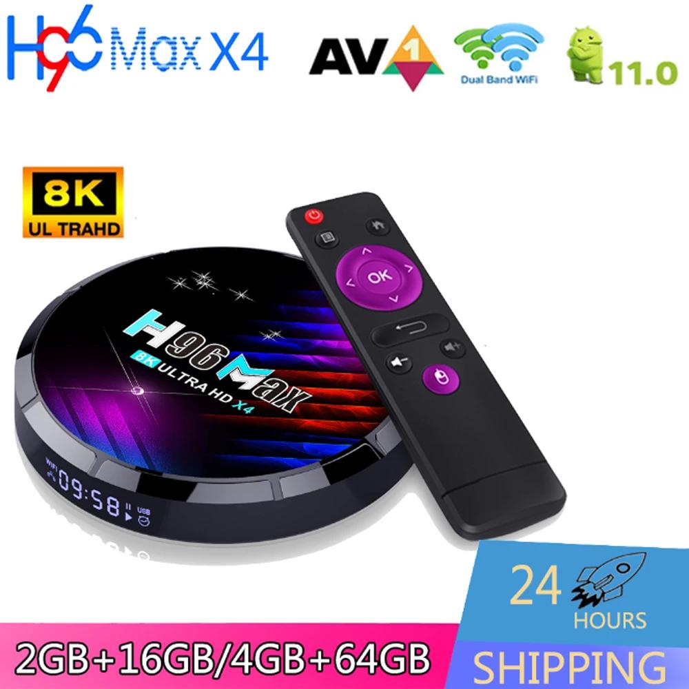 Ʈ ȵ̵ TV ڽ,   Ʈ HD  ڽ, LAN 1000M HD2.1 ̵ ÷̾, H96 MAX X4, Amlogic S905X4 2.4G  5G